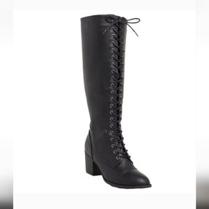 New w/o box - WIDE CALF Lace Up Boots - Torrid